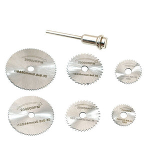 New Portable Rotary Tool Circular Saw Blades Cutting Discs Mandrel For Dremel Cutoff QST7pcs