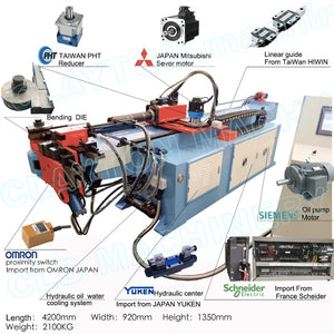 Dobladora de tubos hidráulica automática cnc de 2 pulgadas (50 mmOD) con alta calidad a la venta en china