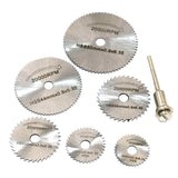 New Portable Rotary Tool Circular Saw Blades Cutting Discs Mandrel For Dremel Cutoff QST7pcs